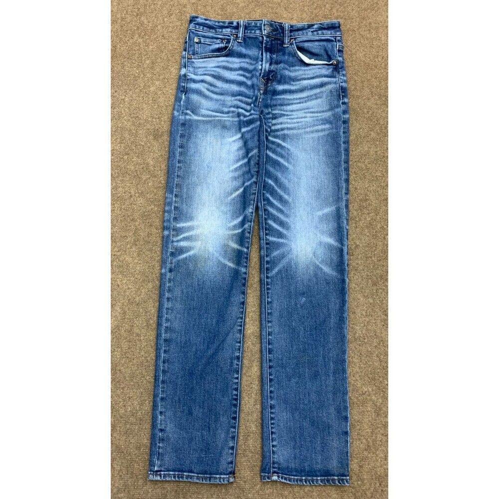 American Eagle Jeans Mens 30x34 Original Straight Airflex+ Whiskered Y2K Denim